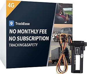 Wired GPS Tracker for Vehicles, No Monthly Fee, No Subscription with Real-Time Tracking, 4G SIM and Data Included, Trip History, GeoFence, Driving Alerts, IP67 Waterproof, Global Coverage