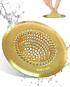 Kitchen Sink Drain Strainer,Patented Reversible Chain Mesh Basket, Gold
