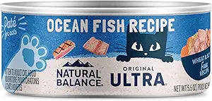 Natural Balance Original Ultra Adult Wet Canned Cat Food, Ocean Fish Recipe, 5.5 Ounce (Pack of 24)