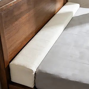 59x8x6 Inch Headboard Gap Filler with Foam Space Filler Between Bed and Wall Bolster Pillow Bed Gap Filler, Beige