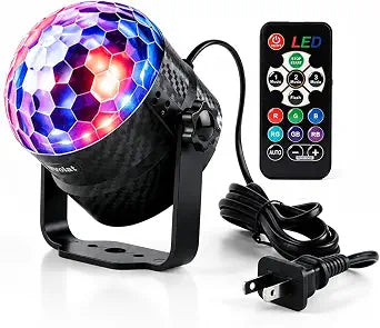 Music Sync Party Light, 360 Dynamic Rotation, 4 Lighting Modes, 7 Color