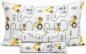 100% Cotton 210TC 3PC Bedding Set Twin Themed Kids Bedsheet - Tractor