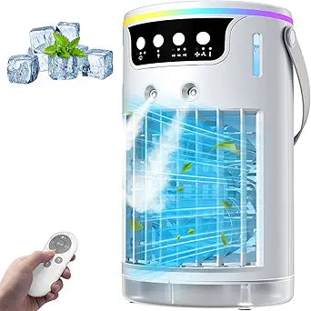 Portable Air Conditioners, AC Fan Mini Evaporative Air Cooler 1200ML with Ice Cooling Mist Personal Air Conditioner Quiet for Bedroom, Home Office Desk, Nightstand
