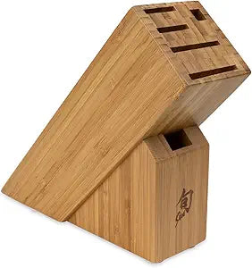 Shun Slimline Knife Block, 6 Slot Knife Holder, Made from Genuine Bamboo, Kitchen Storage for Professional and Home Chefs