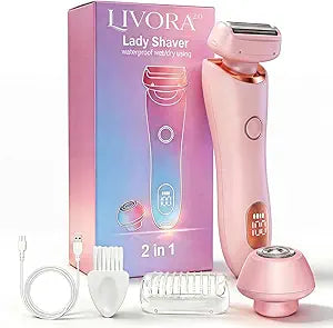 Livora Electric Shaver for Women, SilkGlide Cordless Razor