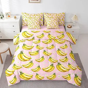 Erosebridal 7Pcs Banana Twin Comforter Set Wild Flower Floral Bedding Sets