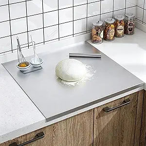 304 Stainless Steel Cutting Board, 35.4"x22.8" Extra Large Metal Chopping Board with Lip for Kitchen Countertop Food Grade Pastry Kneading Dough Board