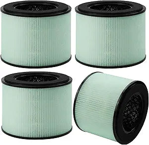 SAKEGDY 4 Packs BS-08 Main Filter Replacement - Compatible with PARTU BS-08 / Clarifion AerClear Air Cleaner Purifier, 3-in-1 Filtration System of Main Filter & Activated Carbon Filter