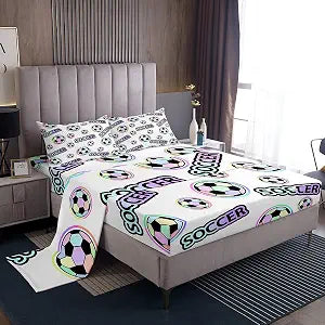 Feelyou Colorful Soccer Ball Sheet Set Full Size for Kids