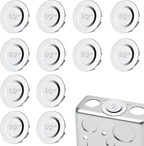 12 Pcs 1/2 Inch Knockout Plugs for Electrical Box Conduit Openings