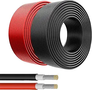 Solar Panel Wire, 2X 30ft (Black+Red) 10AWG Tinned Copper Extension Cable for Solar Panel Off Grid Solar System Outdoor Automotive RV Boat