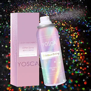 Yosca Body Glitter Spray, 80ML Holographic Silver Glitter Hairspray