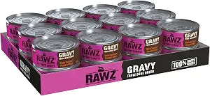 Rawz Natural Premium Minced Canned Cat Food in Gravy from Bone Broth - Made with Real Meat Ingredients No BPA & Gums - (5.5 Ounce Cans) (Pack of 24), Sardine & Pumpkin