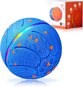 Smart Interactive Dog Toys - ETPU New Material Automatic Moving Dog Ball, Motion Activated Rolling & Rotating Bouncy Toy for Medium & Large Dogs Enrichment & Stimulation-Blue