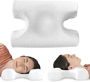 sleepwithme. Beauty Anti-Aging Travel Pillow - Compact Cooling Contour Memory Foam Pillow for Sleeping- Home, Hotels, Camping, On-the-Go Side, Back, Stomach Sleepers - Soft Low-Medium Loft 18" x 13"