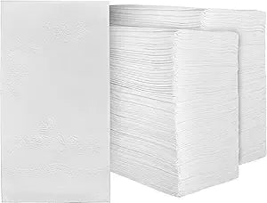 400 White Dinner Napkins 2-Ply - Eight Fold - 16.5"X15" - Dinner Napkins Disposable, Guest Bathroom Essentials, Perfect For Wedding, Bridal Shower Napkins And Party, Napkins Bulk