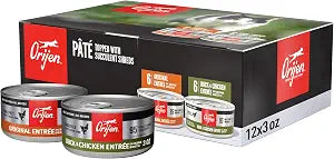 ORIJEN Premium Pate Wet Cat Food Variety Pack: Original + Duck & Chicken Recipes 3oz Cans (12 Count, 6 of Each)