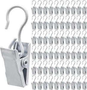 60 Pack Heavy Duty Hanging Clips, White