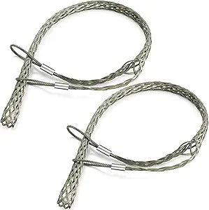 Gisafai 2 Pcs 18-25mm Heavy Wire Cable Mesh Pulling Grip Double Head Cable Pulls Socks Wire Pulling Tools Electrical Pull Grips Suitable for Light and Heavy Cables (d: 0.71-0.98", L: 0.8m/31")