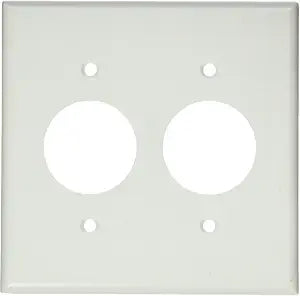 Leviton 2-Gang Combination, 1-Single 1.406 Outlet/Receptacle Wallplate, Standard Size, Thermoset, 88052, White