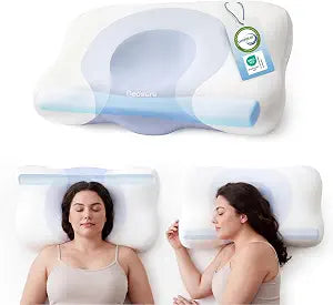Bedsure Cervical Neck Pillow - Memory Foam Pillows for Ergonomic Orthopedic Pillow for Neck Pain Relief, Double - Sided Design Shape Gently Cradles Head & Provides for Side & Back Sleepers