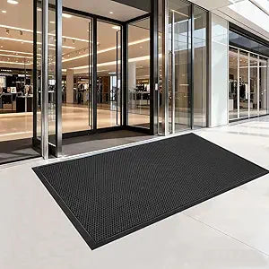 3' X 4' Extra Large Front Door Mat Outside Entrance, Commercial Floor Rubber Entrance Mat, Non-Slip Dirt Trapper Mud Mat for Entryway, TPE Heavy Duty Sturdy High Elastic Mats for Indoor Outdoor