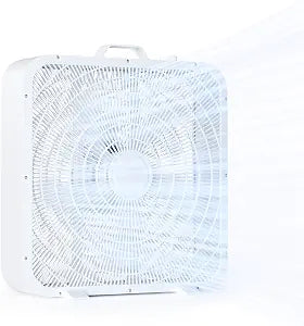 Xcity 20 Inch Box Fan with Carry Handle, Portable Powerful and Quiet 3-speed Floor Fan with Protection Net, Durable 70W Lightweight for Bedroom, Commercial, Study, Home