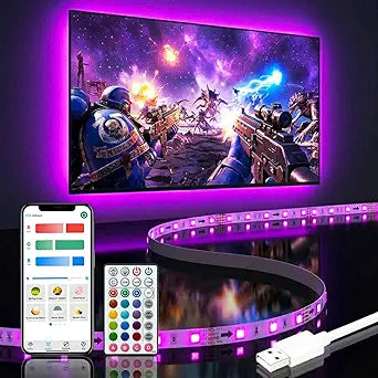 BASON LIGHTING TV Backlight, Music Sync Bluetooth LED TV Lights for 55-65"