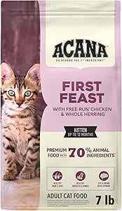 ACANA Dry Cat Food for Kittens First Feast Chicken and Fish 7lb Bag