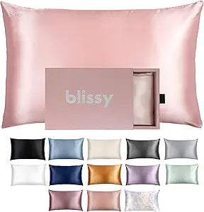 Blissy Silk Pillowcase - 100% Pure Mulberry Silk - 22 Momme 6A High-Grade Fibers - Silk Pillow Cover for Hair & Skin - Regular, Queen & King (Blush, Standard)