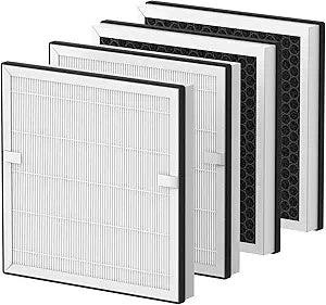4 Pack AP2410 Replacement Filter Compatible with DBFIT AP2410 Air Purifier, 2-in-1 HEPA 13 with Activated Carbon Filter