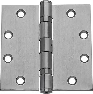 Dynasty Hardware Door Hinges, Heavy Duty 4.5x4.5 Full Mortise Ball Bearing Design for a Smooth Quiet Swing, Ideal for Commercial or Heavy Doors, Non-Removable Pin, Stainless Steel Finish, 3-Pack