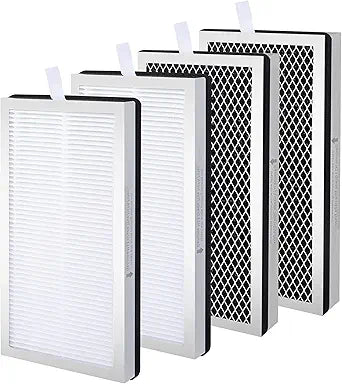 4 Pack Model 15 Replacement Filters Compatible with Air Puri-fier MA Series, H13 True and Activated Carbon, 3 in 1 with Pre-Filter