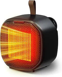 Electactic Portable Small Ceramic Space Heater w/Thermostat, 1200W Indoor Electric Space Heater Fan with Overheat & Tip-Over Protection, Heat Up 200 Square Feet for Office Room Dorm Desk