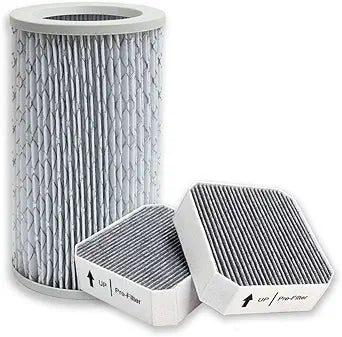 PUREBURG Replacement Filter Set Compatible with Molekule Air Purifier, HEPA Activated Carbon 2 in 1, Center and 2 Pre Filters, 3 Piece Pack