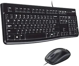 Logitech MK120 Wired USB Keyboard Mouse Desktop Combo