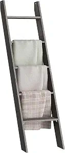 VASAGLE 5-Tier Blanket Ladder, Modern Basic Ladder Shelf