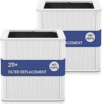 2 Pack 211+ Filter Replacement Compatible with Blue Pure 211+ and 211+ Auto Air Purifier, 2-Stage Filtration System of H13 True HEPA Filter and Activated Carbon Filter