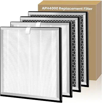 4 Pack APH4000 Replacement Filter Compatible with KNKA APH4000 Air Purifier