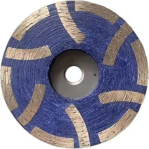 JDK 4 Inch Diamond Resin Filled Cup Wheel Grinding Wheel Insert 12pcs Segments with Thread 5/8-11 for Granite Stone and Tiles (Coarse)