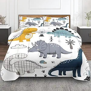 Comforter Set of 3, Twin, Bedroom Decoration Dinosaur Dino Dragon