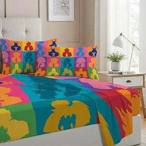 Allenjoy Anime Hero School Sheets Set with Fitted Sheet, Flat Sheet and 1 Pillowcase for Fans Boys Teens Bedding Bedroom Decor, Twin Size