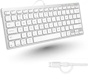 Macally USB C Wired Keyboard for Mac (USB C + USB A)  Compatible Keyboard for MacBook Pro/Air, iMac & MacMini  Compact Mac Keyboard