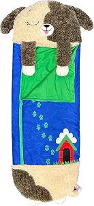 Happy Nappers: S4 Pillow & Sleepy Sack: Large - Brown Dog - 66 x 30, 2-in-1: Plush Animal Opens to Sleeping Bag, Soft Play & Nap Character, Kids 3+