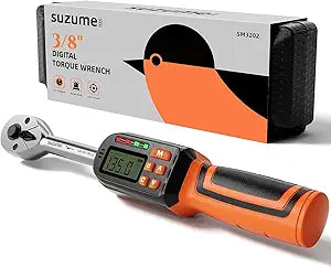 SUZUME Digital Torque Wrench 3/8 Drive (4.9-99.6 Ft. Lb/ 6.6-135 N.m)2% High Accuracy Digital Torque Wrench with Buzzer and LED Flash Notification Four Units of Measure Torque Wrenches Digital