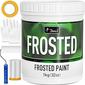 DWIL Frosted Glass Paint for Window - Window Privacy Paint, Frosted Glass Spray, Waterproof & UV Resistant, for Glass Surface in Bathroom, Kitchen, Room, Sliding Door, 32oz (with tools)