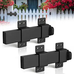 Slide Gate Latch, Door Latch with Padlock Hole, Adjustable Latch Lock,Fit for Wooden Fences, Barn Door,Fence Gate,Courtyard,Shed Lock, Cabinet,Cottages Farmhouse, Outdoor and Interior Doors-2Packs