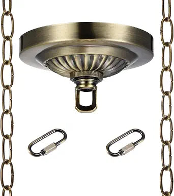 Canomo 4.75 Inches Diameter Canopy Kit and 6 feet Pendant Light Fixture Chain Loading to 50 Pounds for Chandelier or Swag Light Fixtures, Antique Brass
