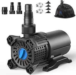 OYO Water Pond Pump Set, 850GPH Submersible Water Pump Adjustable for Fountains & Waterfalls, 46W Powerful Motor, 2 Installation Options with Filter Bag & 20.3ft Power Cord for Outdoor Pond & Aquarium