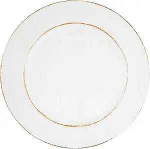 SARO LIFESTYLE Vintage-Inspired Distressed Charger Plate (Set of 4), 13", Ivory